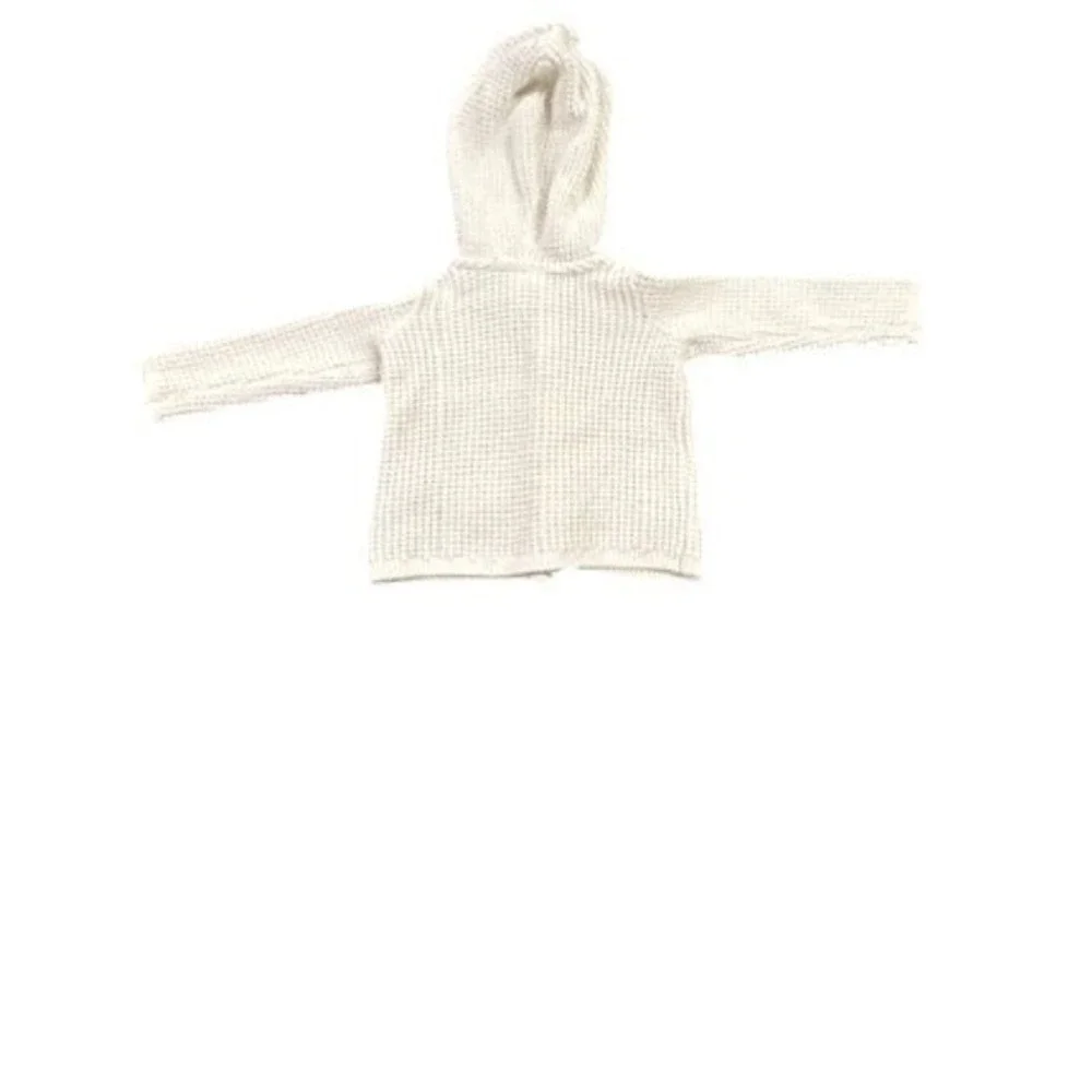 Snuggly‎ Carter's Size 6 Months Cream Button-Up Cardigan Sweater Bear Ears Hood